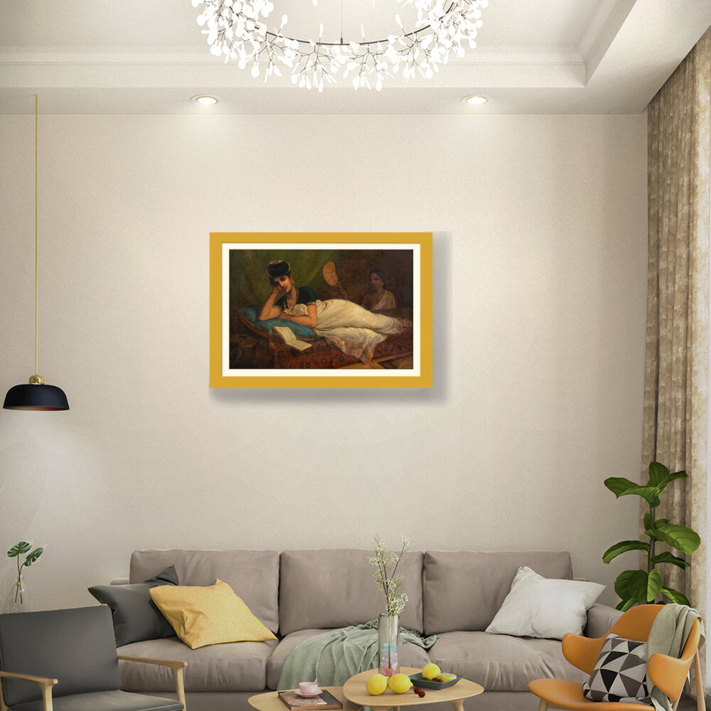 A Reclining Nair Lady - WALL MOUNT FRAME