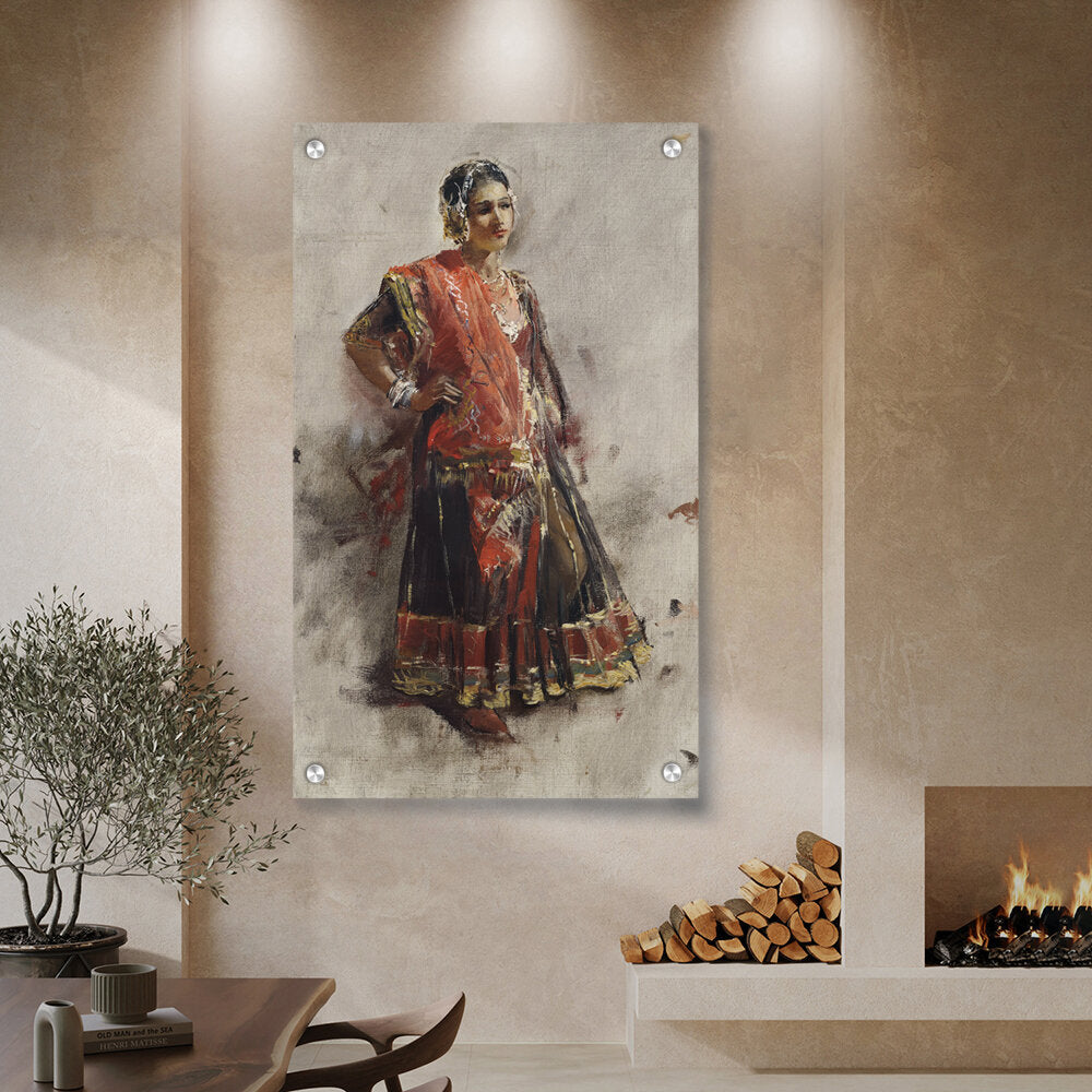 Indian Dancing Girl - Acrylic Wall Photo