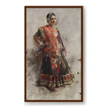 Indian Dancing Girl - Framed Canvas