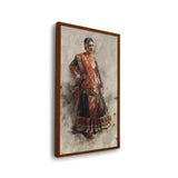 Indian Dancing Girl - Framed Canvas