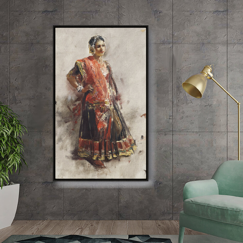 Indian Dancing Girl - FLOATING FRAME