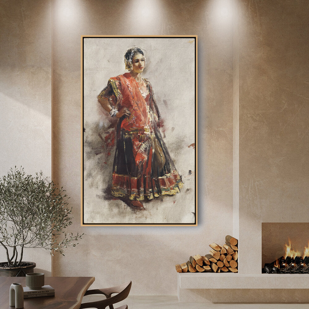 Indian Dancing Girl - FLOATING FRAME