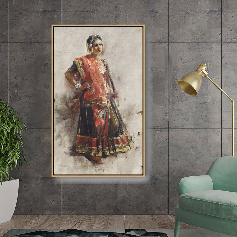 Indian Dancing Girl - FLOATING FRAME