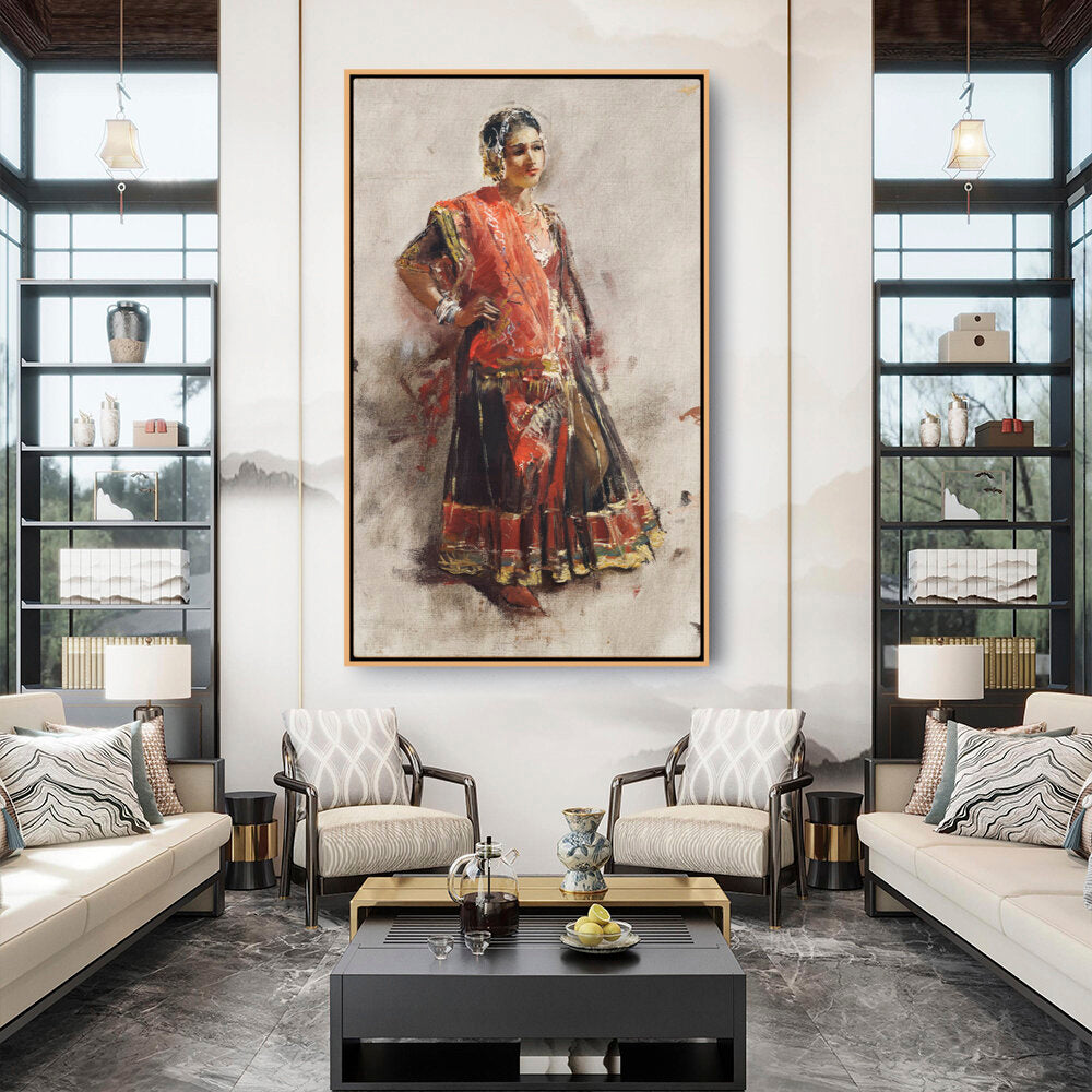 Indian Dancing Girl - FLOATING FRAME