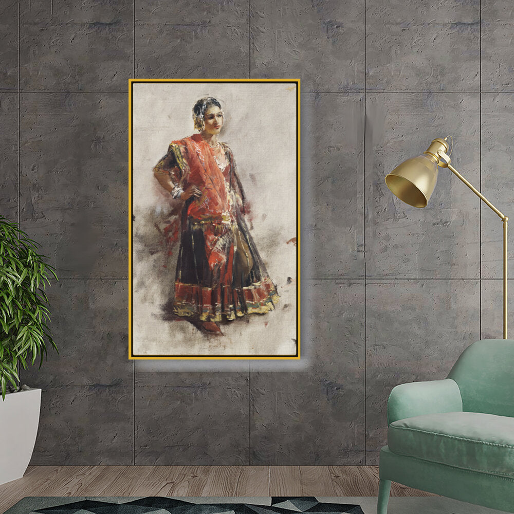 Indian Dancing Girl - FLOATING FRAME