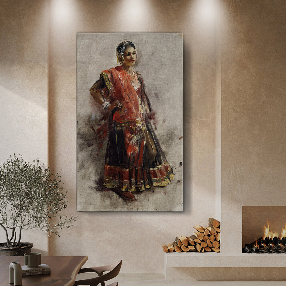 Indian Dancing Girl - Wall Canvas