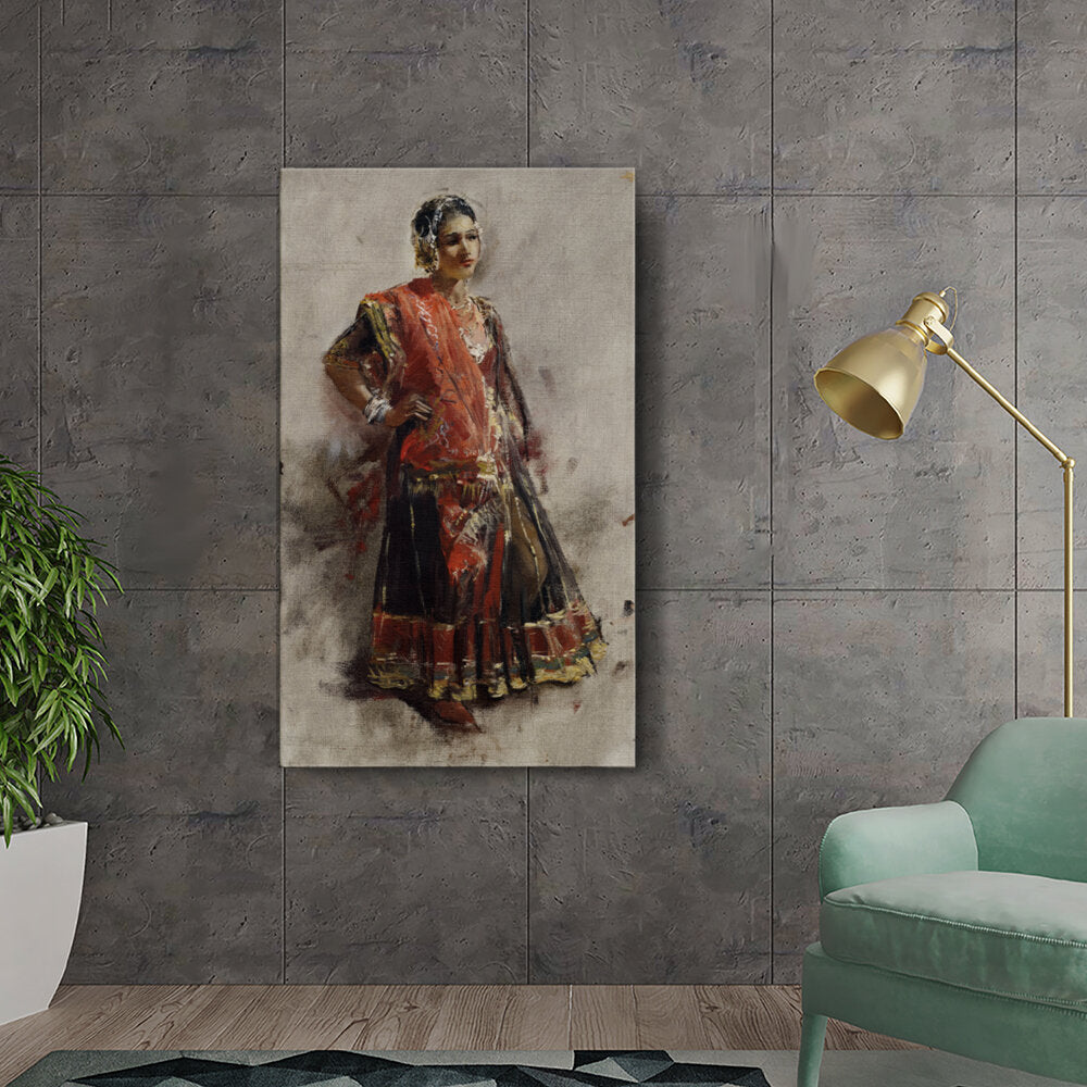 Indian Dancing Girl - Wall Canvas