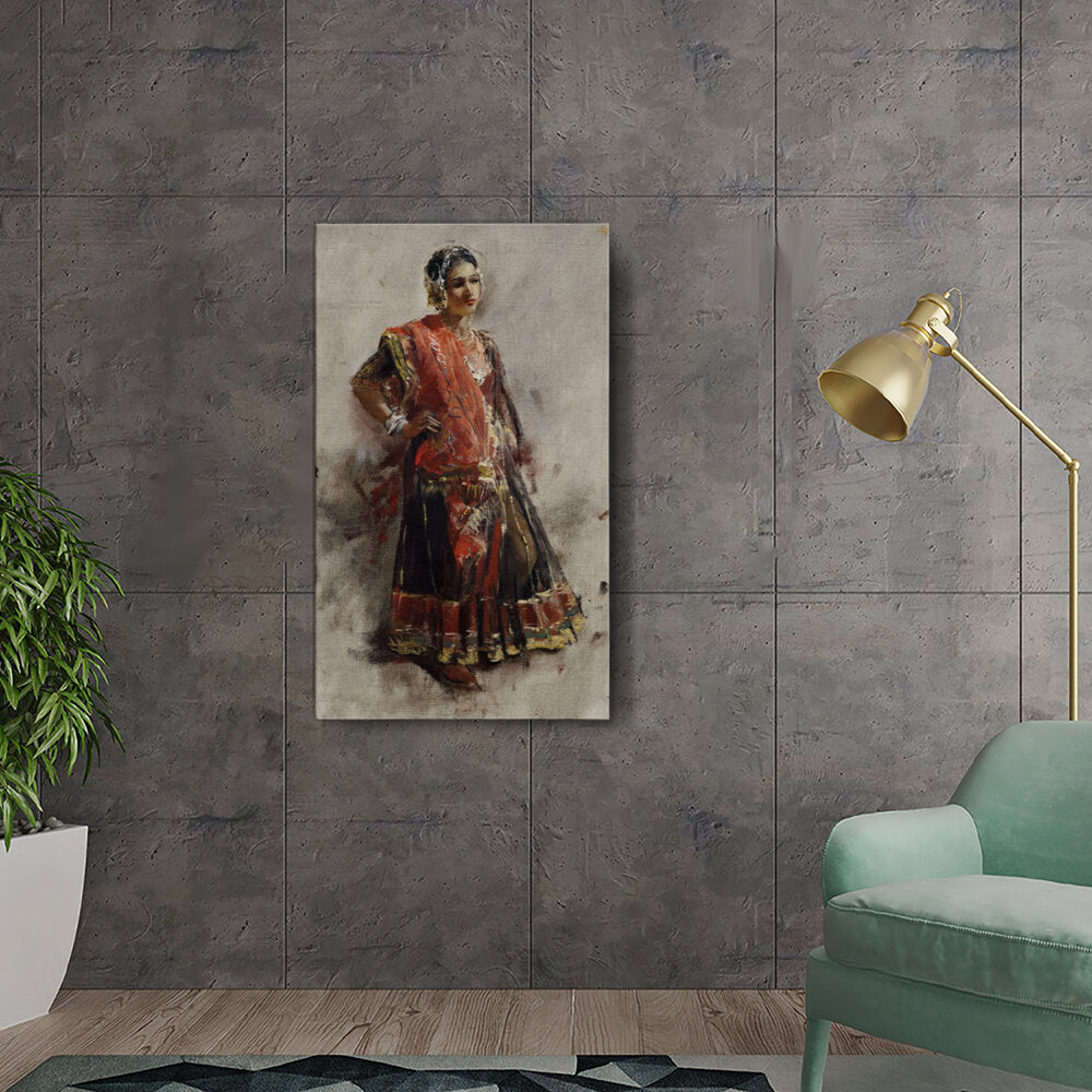 Indian Dancing Girl - Wall Canvas