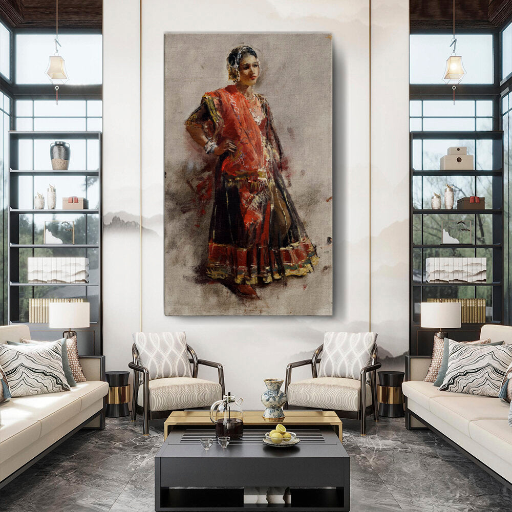 Indian Dancing Girl - Wall Canvas