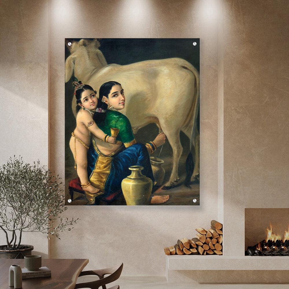 Yashoda And Krishna - Acrylic Wall Photo