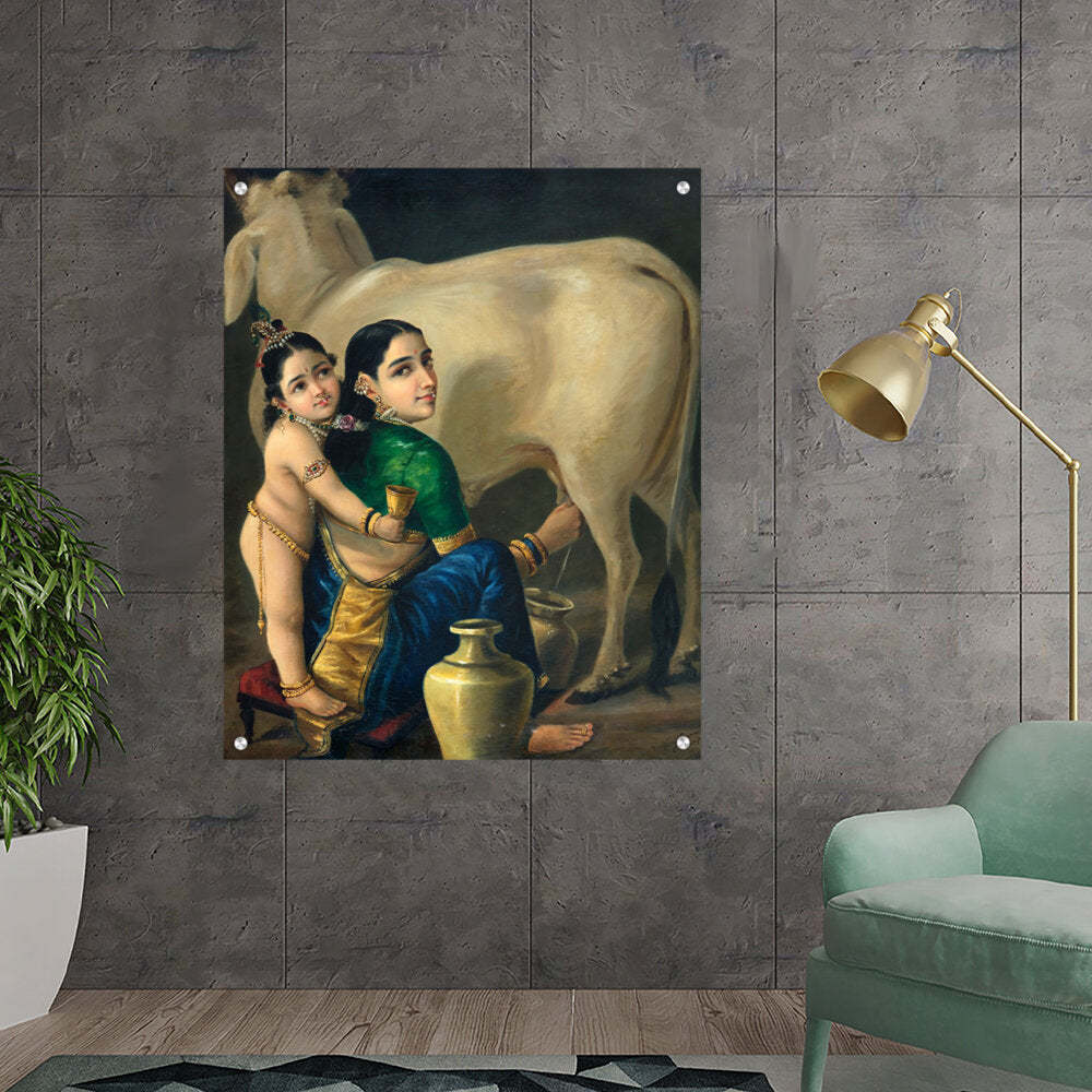 Yashoda And Krishna - Acrylic Wall Photo