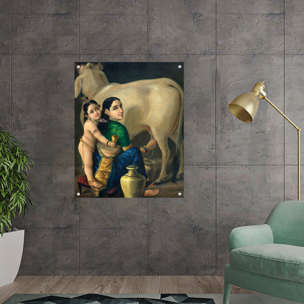 Yashoda And Krishna - Acrylic Wall Photo