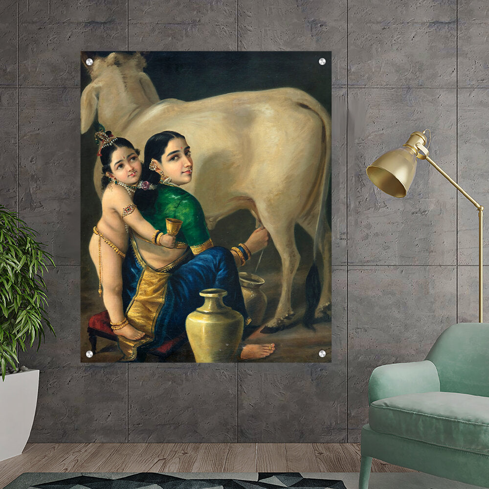 Yashoda And Krishna - Acrylic Wall Photo