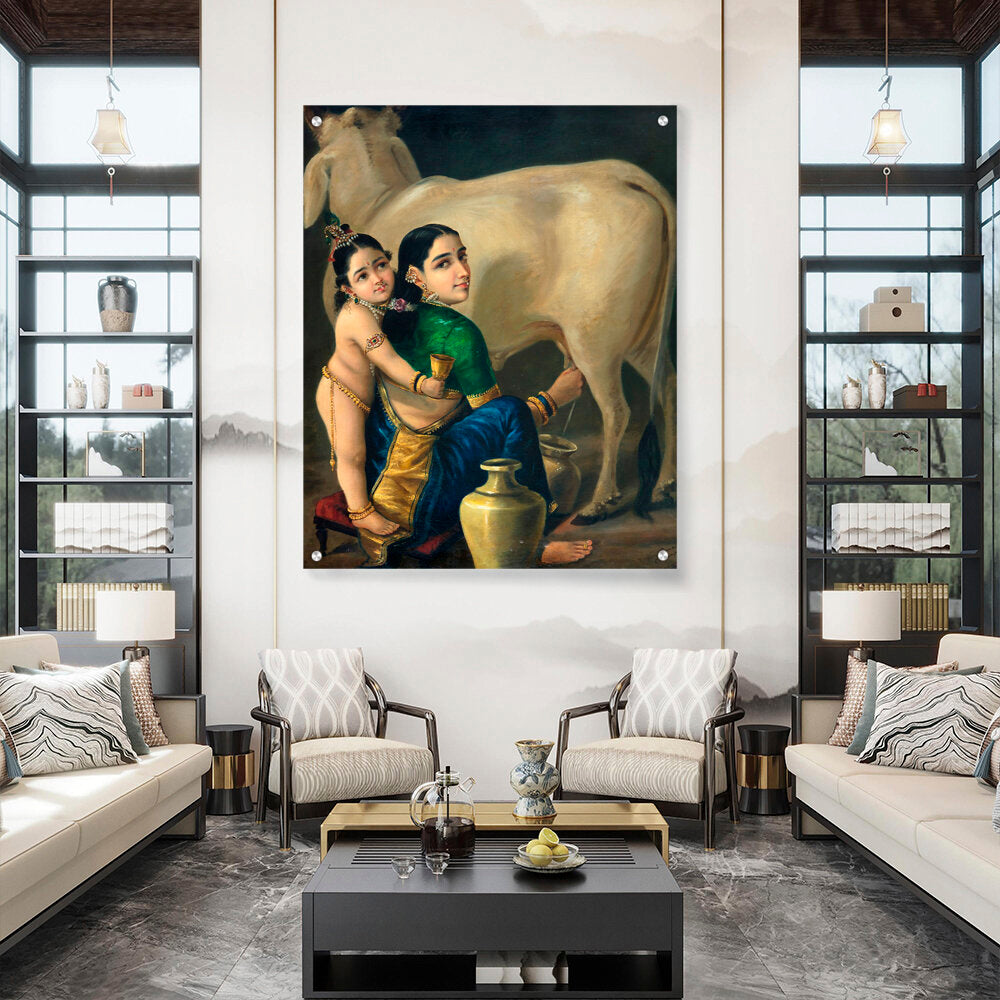 Yashoda And Krishna - Acrylic Wall Photo