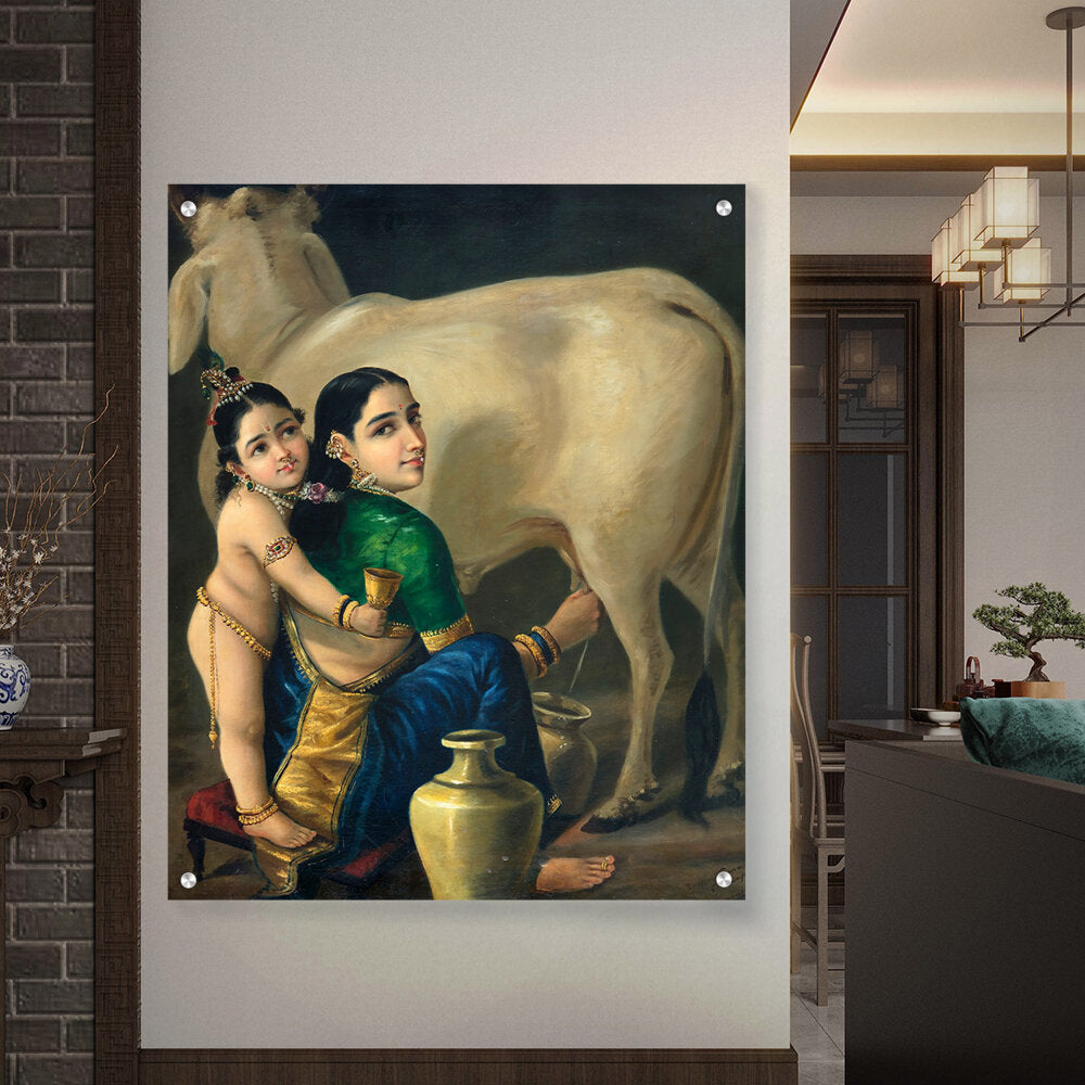 Yashoda And Krishna - Acrylic Wall Photo