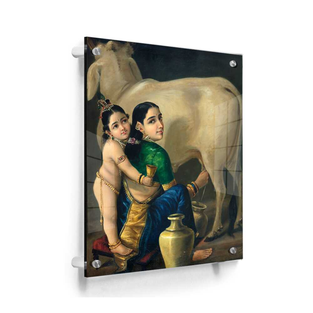 Yashoda And Krishna - Acrylic Wall Photo