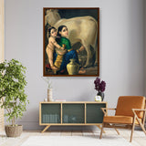 Yashoda And Krishna - Framed Canvas