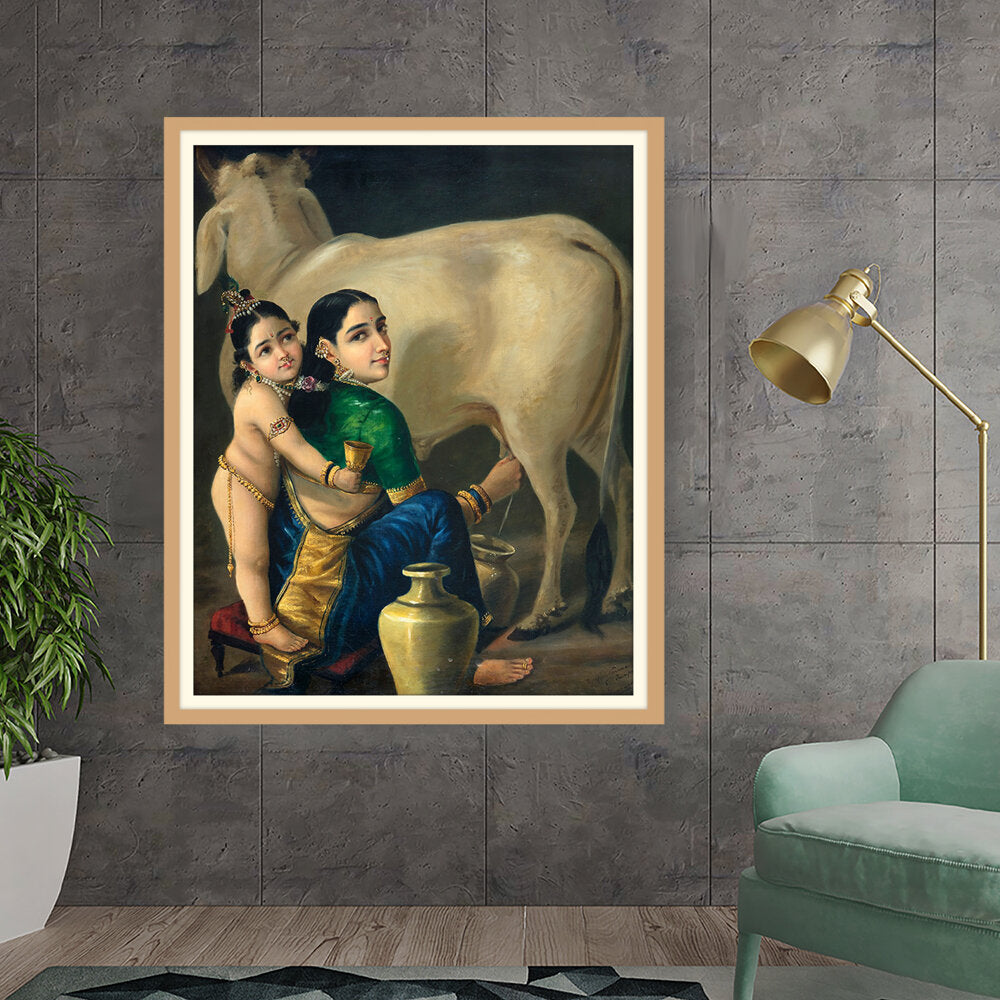 Yashoda And Krishna - WALL MOUNT FRAME