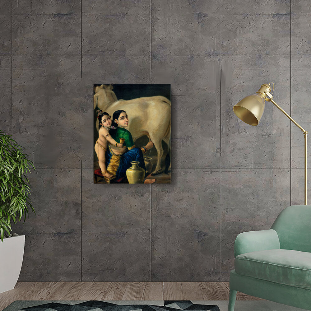 Yashoda And Krishna - Wall Canvas