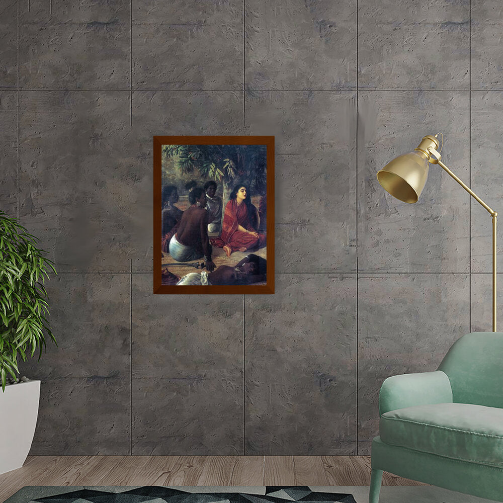 Sita In Ashoka Vatika - Framed Canvas