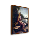 Radha By The Moonlight - Framed Canvas