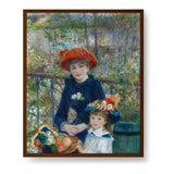 Two Sisters On The Terrace - Framed Canvas