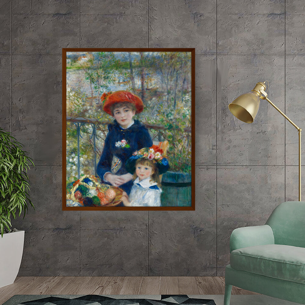 Two Sisters On The Terrace - Framed Canvas