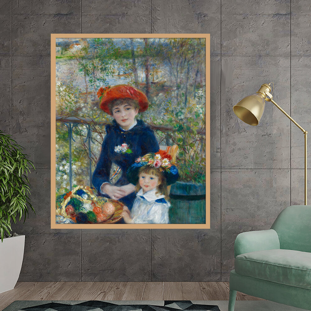 Two Sisters On The Terrace - Framed Canvas