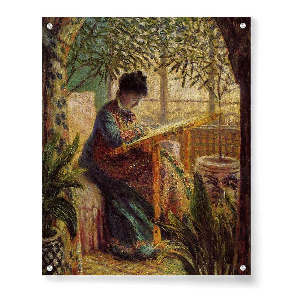 Madame Monet Embroidering - Acrylic Wall Photo