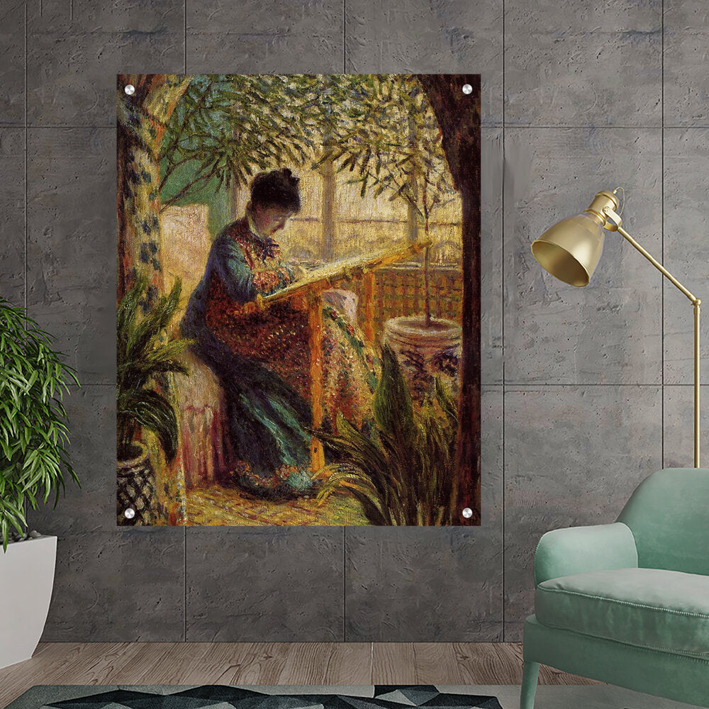 Madame Monet Embroidering - Acrylic Wall Photo