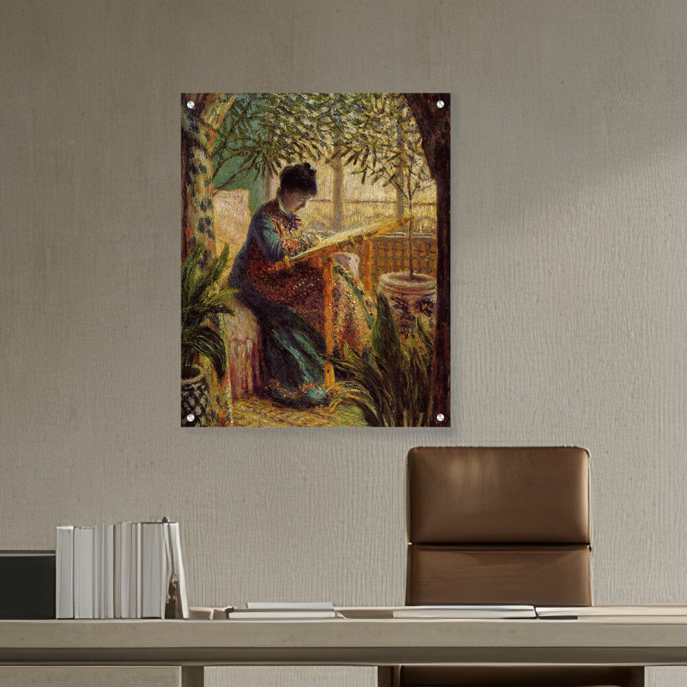 Madame Monet Embroidering - Acrylic Wall Photo