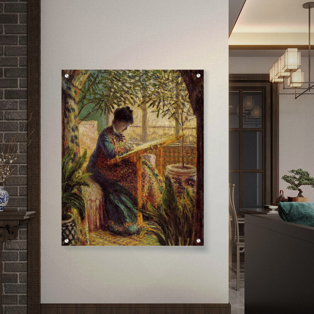 Madame Monet Embroidering - Acrylic Wall Photo