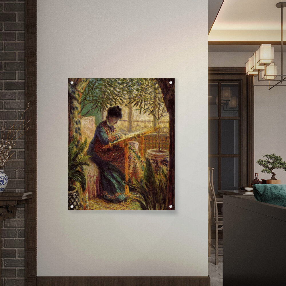 Madame Monet Embroidering - Acrylic Wall Photo