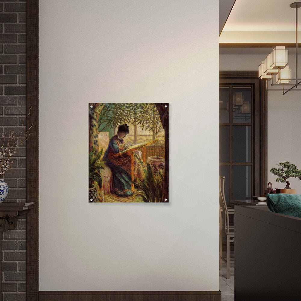 Madame Monet Embroidering - Acrylic Wall Photo