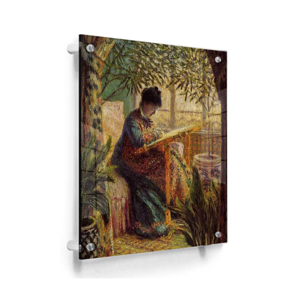 Madame Monet Embroidering - Acrylic Wall Photo