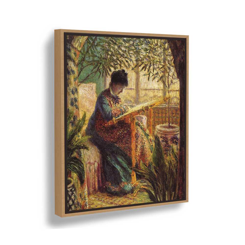 Madame Monet Embroidering - FLOATING FRAME