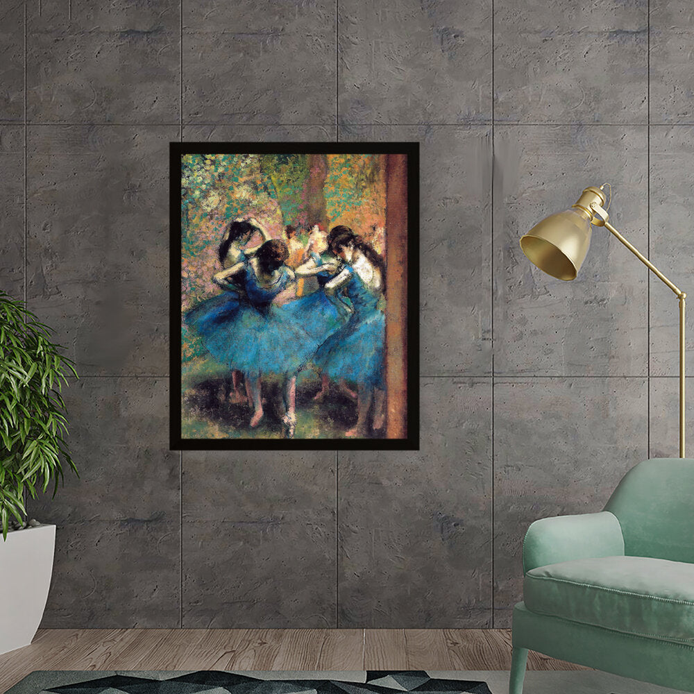 Dancers In Blue - Framed Canvas