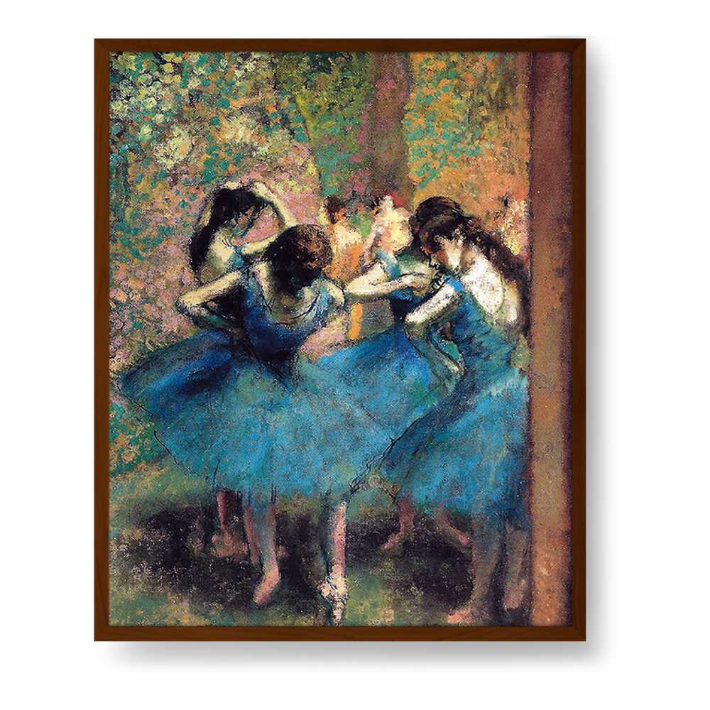 Dancers In Blue - Framed Canvas