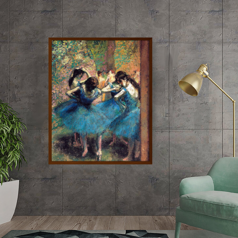 Dancers In Blue - Framed Canvas