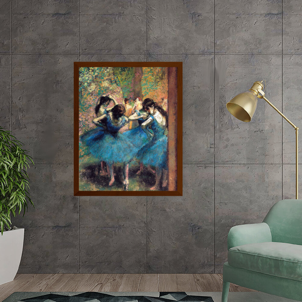 Dancers In Blue - Framed Canvas