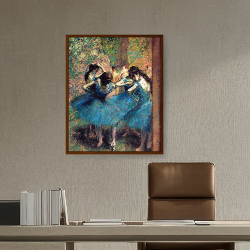 Dancers In Blue - Framed Canvas