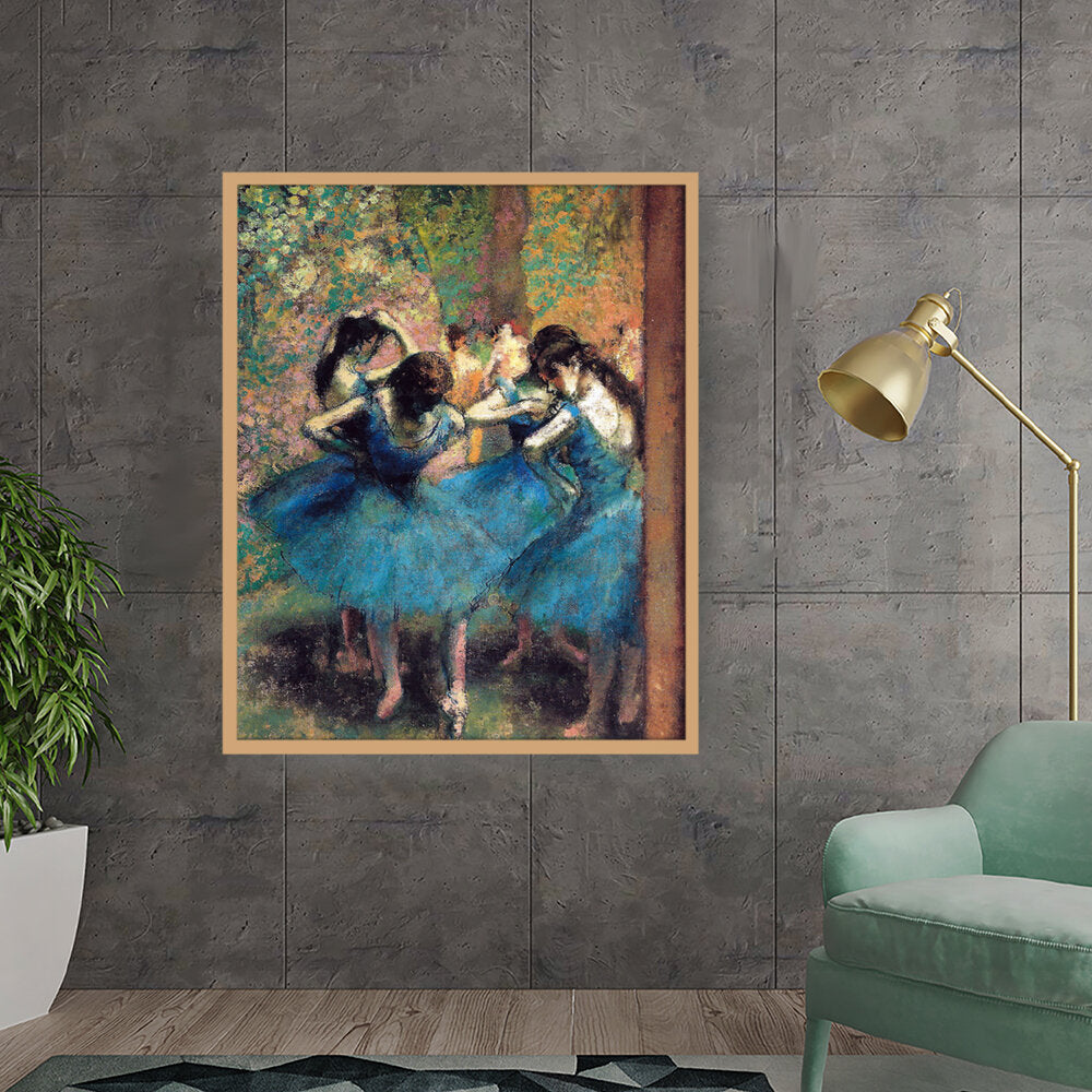 Dancers In Blue - Framed Canvas