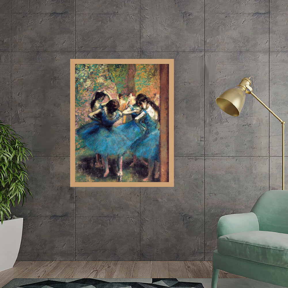 Dancers In Blue - Framed Canvas