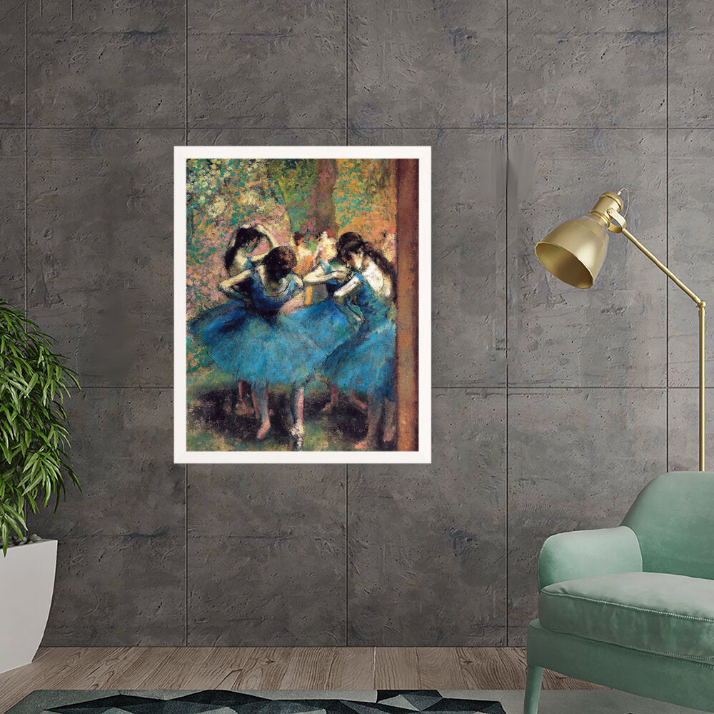 Dancers In Blue - Framed Canvas