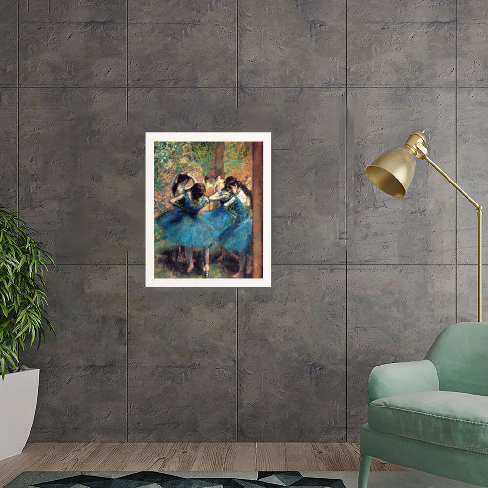 Dancers In Blue - Framed Canvas