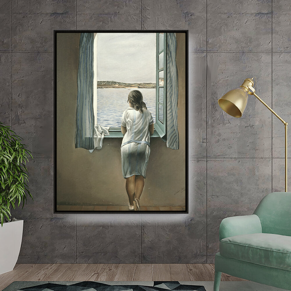 Young Woman At A Window - FLOATING FRAME