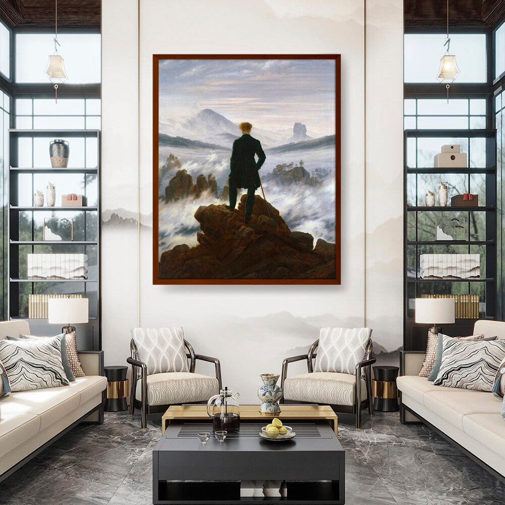 Wanderer Above The Sea Of Fog - Framed Canvas