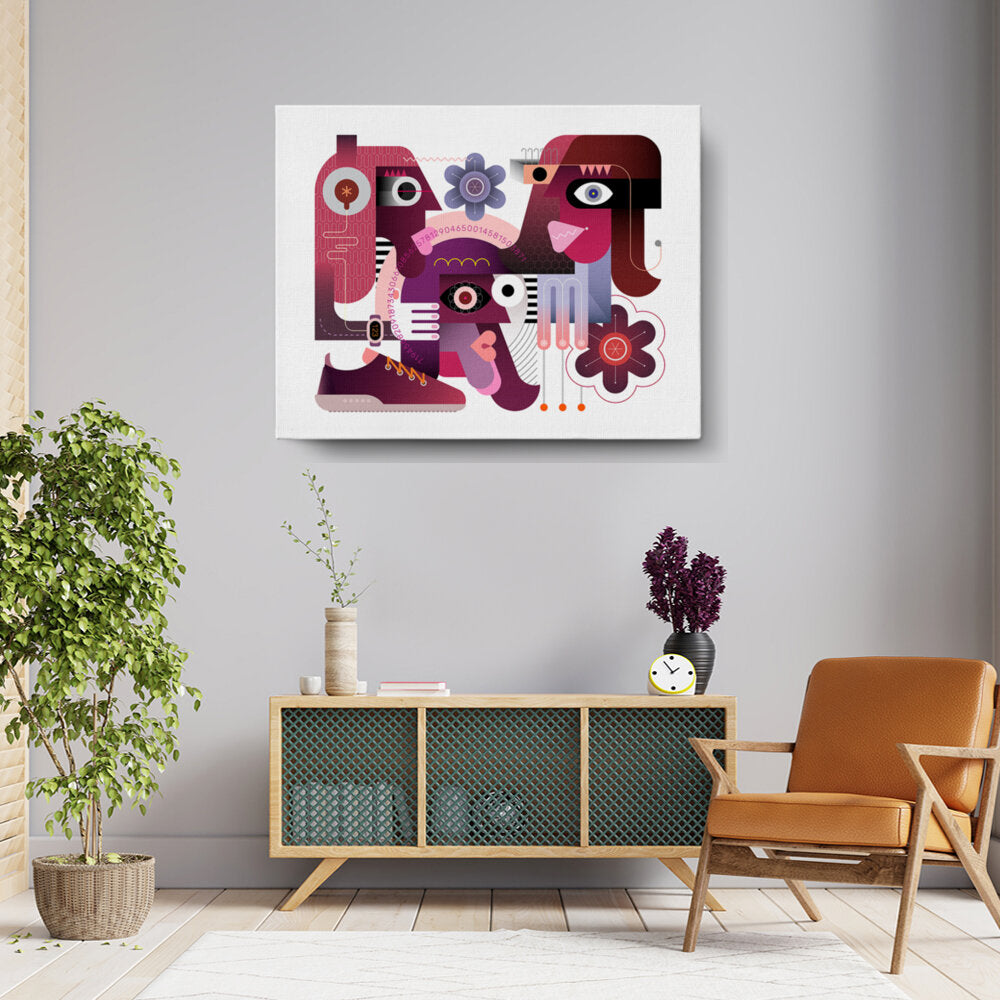Geometric Faces With Sneakers