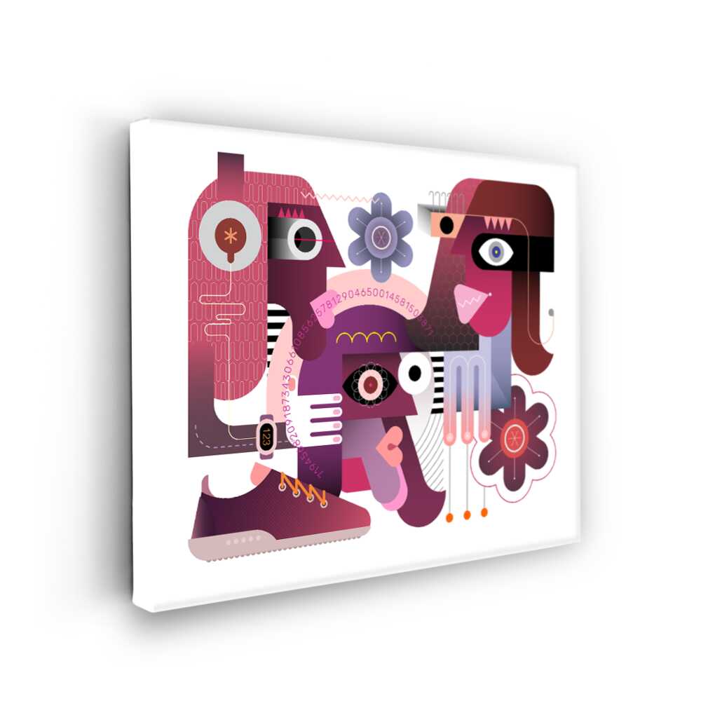 Picasoul - Picasoul Curated - Geometric Faces With Sneakers - Wall Decor