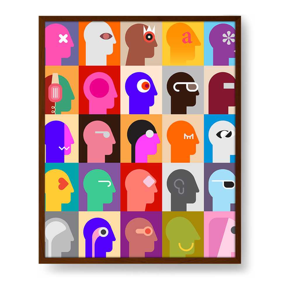Picasoul - Picasoul Curated - Faces Of Expression - Framed Canvas